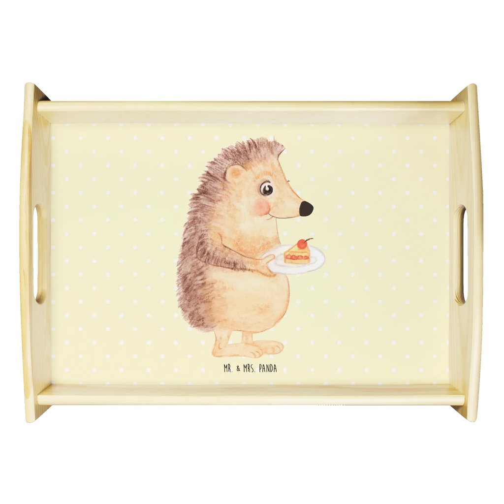 Serving tray Hedgehog piece of cake wooden tray, tray, breakfast tray, kitchen tray, serving tray, small animals, cute, funny, cute animal motives, hand drawn, small world, funny sayings, good mood, happy, gifts, gift ideas, special gifts, animal lover, card, cake, hedgehog, invitation party, bake cake, baking gift, birthday cake, food saying