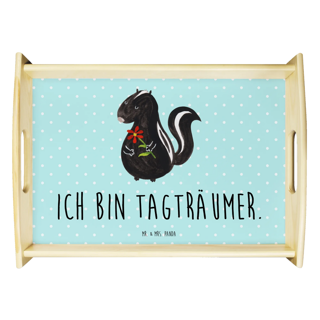 Serviertablett Stinktier Blume Tablett, Dekotablett, Holztablett, Küchentablett, Frühstückstablett, Serviertablett, Stinktier, Skunk, Dreams, Stinker, verträumt, Raubtier, Wildtier, Stinki, Tagträumer, Träume