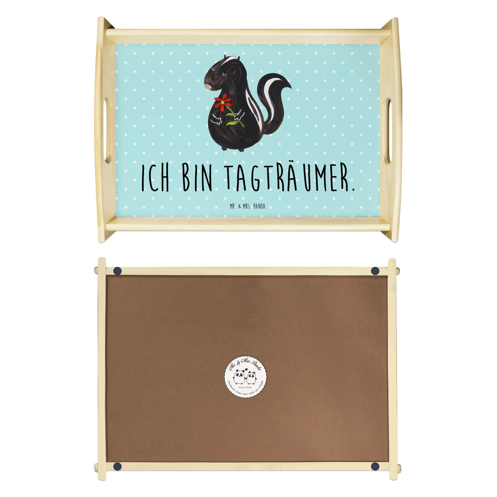 Serviertablett Stinktier Blume Tablett, Dekotablett, Holztablett, Küchentablett, Frühstückstablett, Serviertablett, Stinktier, Skunk, Dreams, Stinker, verträumt, Raubtier, Wildtier, Stinki, Tagträumer, Träume