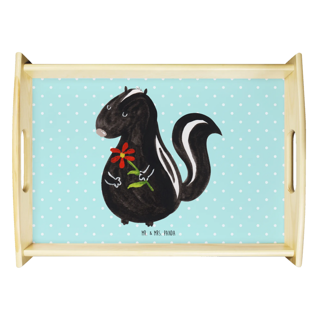 Serviertablett Stinktier Blume Tablett, Dekotablett, Holztablett, Küchentablett, Frühstückstablett, Serviertablett, Stinktier, Skunk, Dreams, Stinker, verträumt, Raubtier, Wildtier, Stinki, Tagträumer, Träume