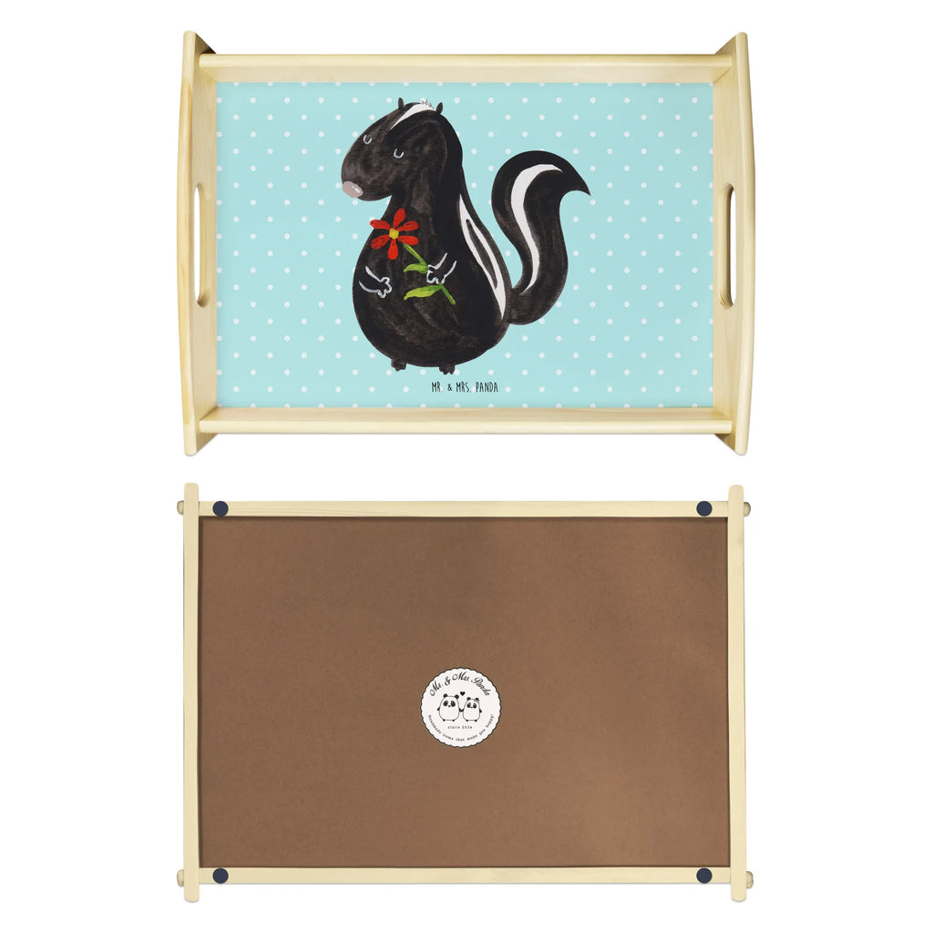 Serviertablett Stinktier Blume Tablett, Dekotablett, Holztablett, Küchentablett, Frühstückstablett, Serviertablett, Stinktier, Skunk, Dreams, Stinker, verträumt, Raubtier, Wildtier, Stinki, Tagträumer, Träume