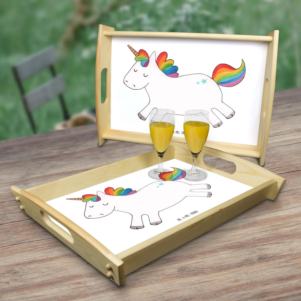 Serving tray unicorn happy Dekotablett, Frühstückstablett, Tablett, Serviertablett, Holztablett, Küchentablett, Einhorn, Einhörner, Einhorn Deko, Unicorn, Spaß, fröhlich, witzig, Lebensfreude, Lächeln, spannend, glücklich, Lachen, Freude
