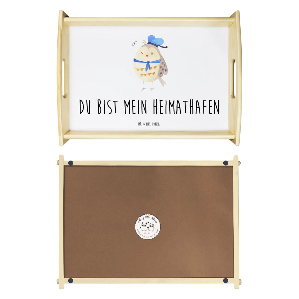Serviertablett Eule Matrosen Holztablett, Tablett, Serviertablett, Küchentablett, Frühstückstablett, Dekotablett, Eule, Wortspiel lustig, Eule Deko, Owl, Seefahrer, Matrose, Freundin, Eule Spruch, Hochzeitstag Geschenk, Heimathafen, Ehe