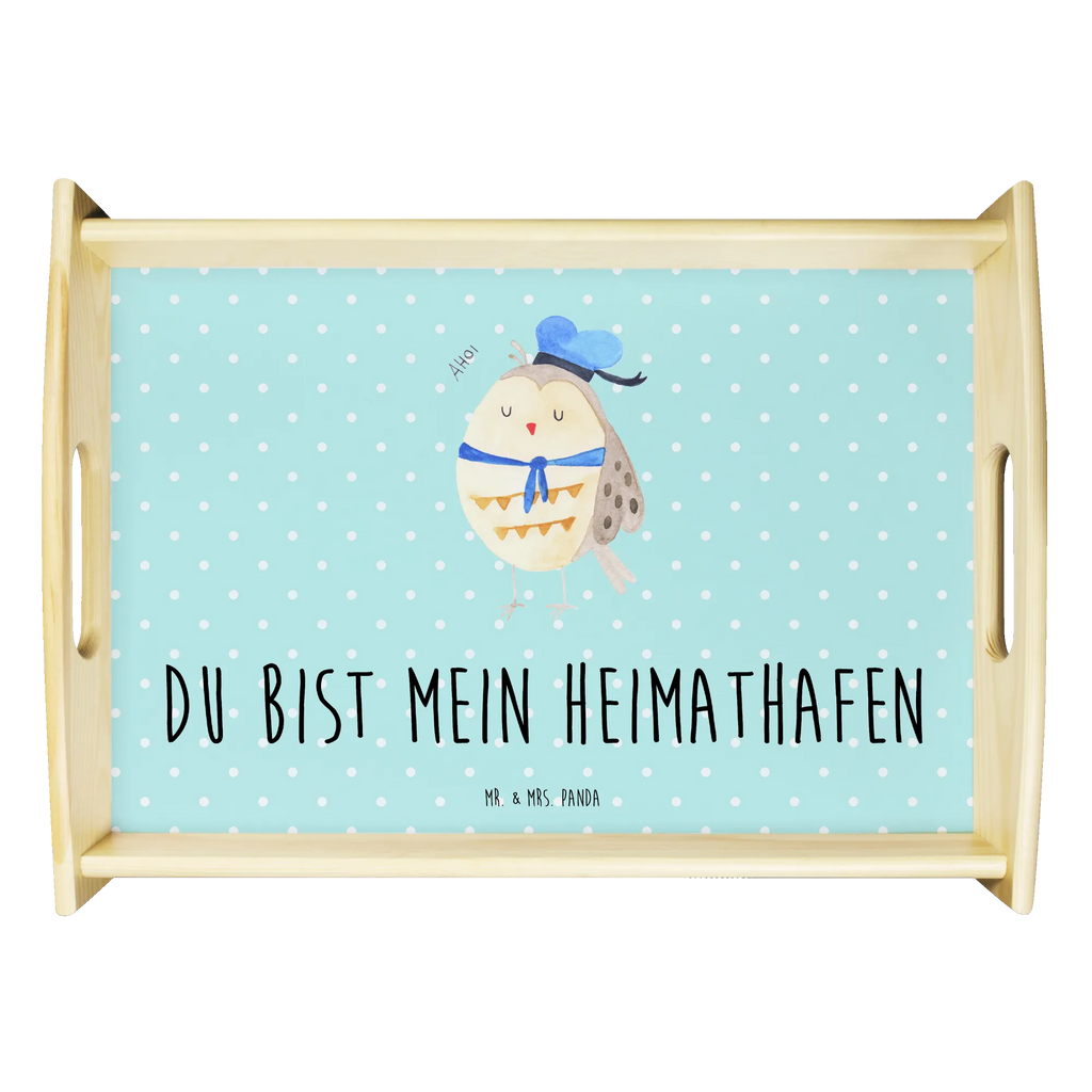 Serviertablett Eule Matrosen Holztablett, Tablett, Serviertablett, Küchentablett, Frühstückstablett, Dekotablett, Eule, Wortspiel lustig, Eule Deko, Owl, Seefahrer, Matrose, Freundin, Eule Spruch, Hochzeitstag Geschenk, Heimathafen, Ehe