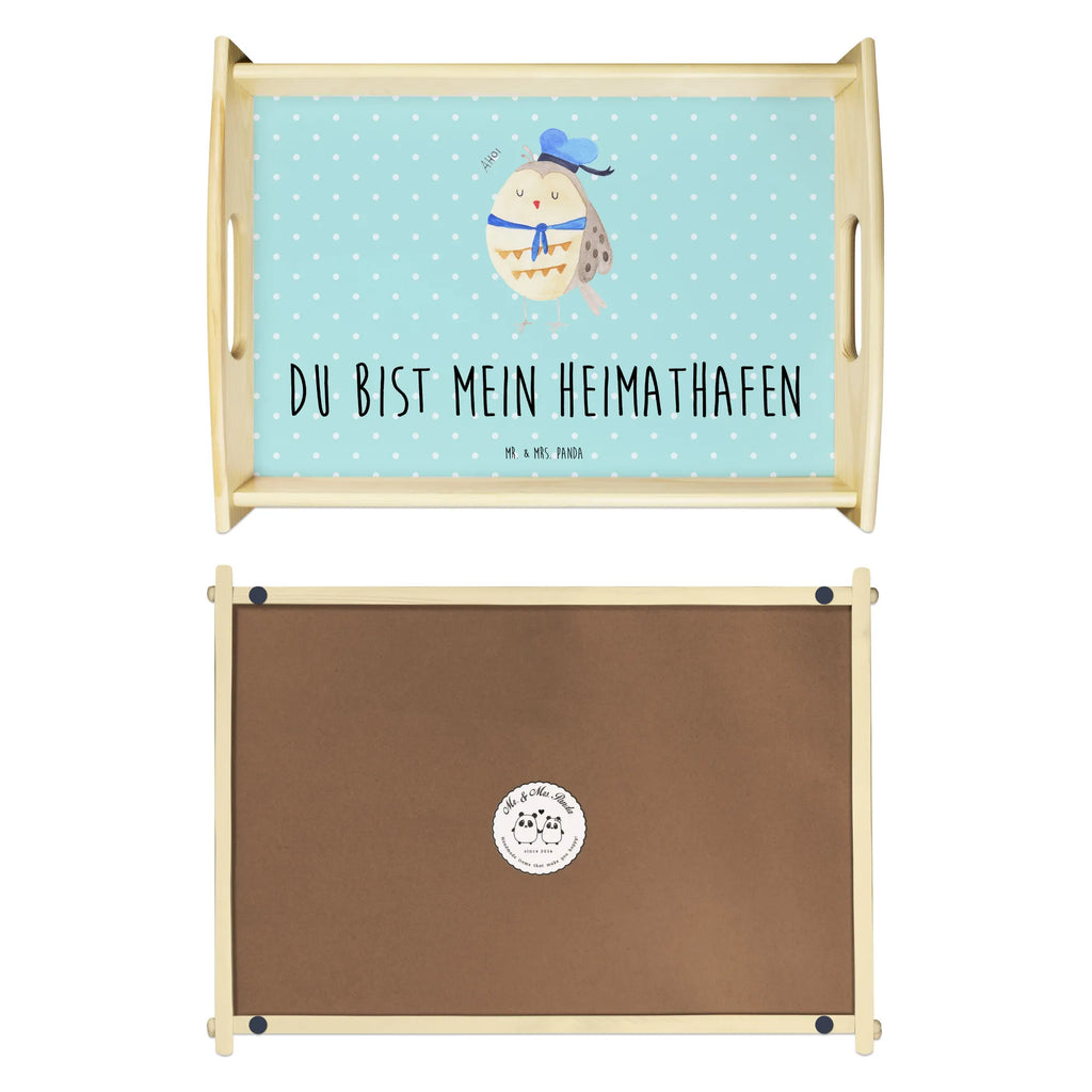 Serviertablett Eule Matrosen Holztablett, Tablett, Serviertablett, Küchentablett, Frühstückstablett, Dekotablett, Eule, Wortspiel lustig, Eule Deko, Owl, Seefahrer, Matrose, Freundin, Eule Spruch, Hochzeitstag Geschenk, Heimathafen, Ehe
