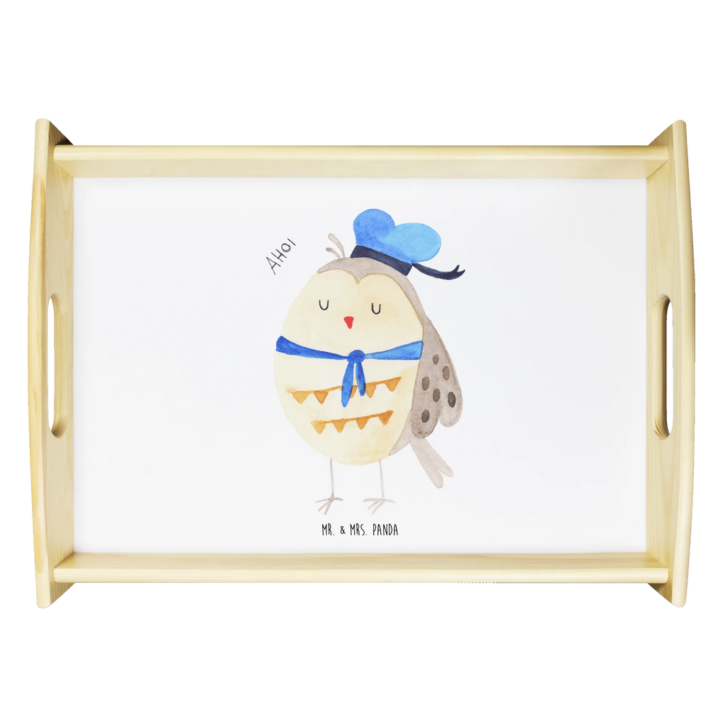 Serviertablett Eule Matrosen Holztablett, Tablett, Serviertablett, Küchentablett, Frühstückstablett, Dekotablett, Eule, Wortspiel lustig, Eule Deko, Owl, Seefahrer, Matrose, Freundin, Eule Spruch, Hochzeitstag Geschenk, Heimathafen, Ehe