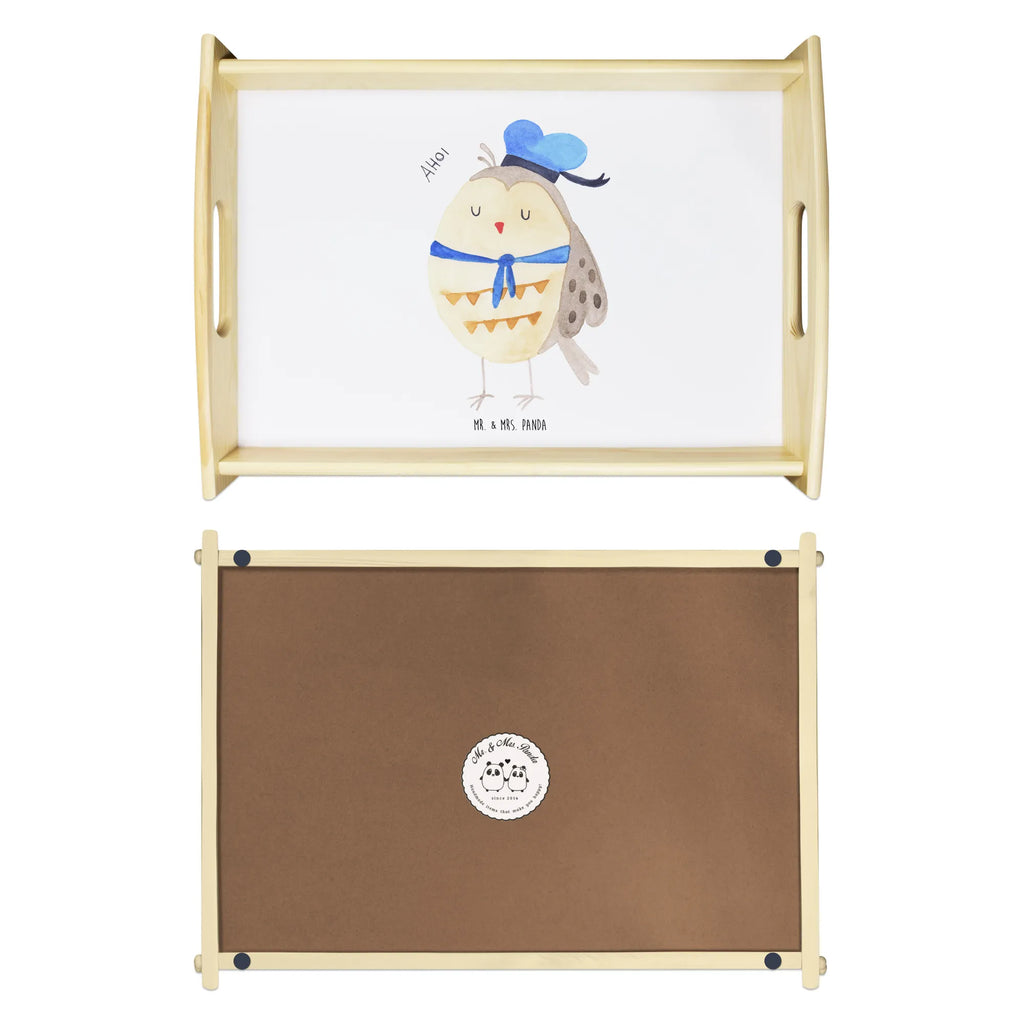 Serviertablett Eule Matrosen Holztablett, Tablett, Serviertablett, Küchentablett, Frühstückstablett, Dekotablett, Eule, Wortspiel lustig, Eule Deko, Owl, Seefahrer, Matrose, Freundin, Eule Spruch, Hochzeitstag Geschenk, Heimathafen, Ehe