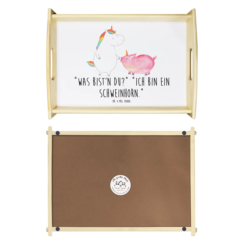 Serviertablett Einhorn + Schweinhorn Frühstückstablett, Holztablett, Küchentablett, Tablett, Dekotablett, Serviertablett, Einhorn, Einhörner, Einhorn Deko, Unicorn, Schweinchen, Freundschaft, Schweinhorn, Freundin, Schwein