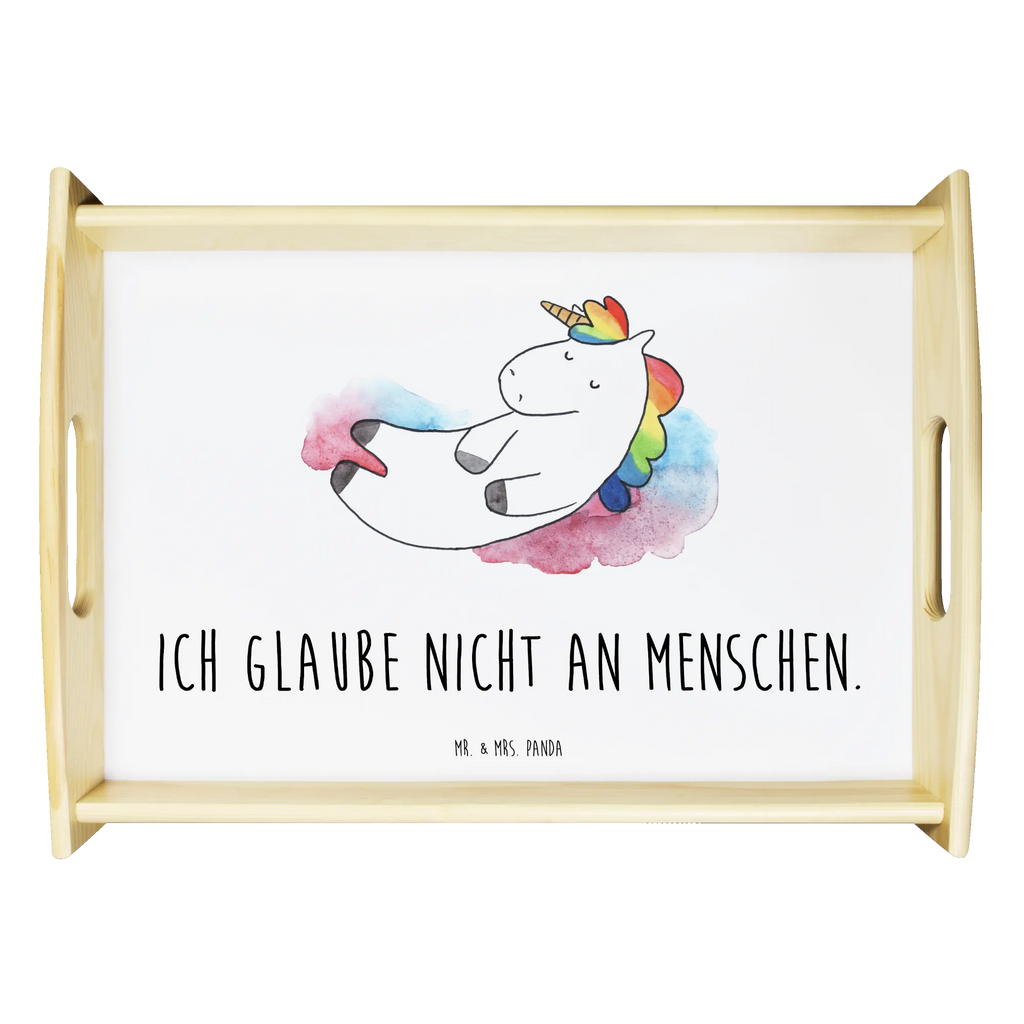 Serviertablett Einhorn Wolke 7 Serviertablett, Holztablett, Tablett, Küchentablett, Dekotablett, Frühstückstablett, Einhorn, Einhörner, Einhorn Deko, Unicorn, Geschenk, lustig, verliebt, Menschen, witzig, Glaube, Lächeln, Realität