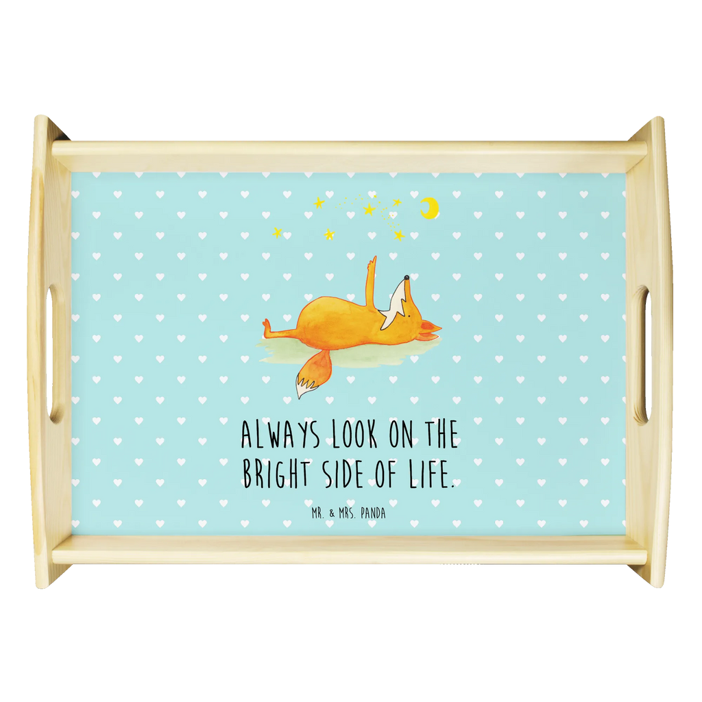 Serviertablett Fuchs Sterne Frühstückstablett, Tablett, Serviertablett, Holztablett, Dekotablett, Küchentablett, Fuchs, Spruch positiv, Always Look on the Bright Side of Life, Füchse, tröstende Worte, Romantik, Spruch schön