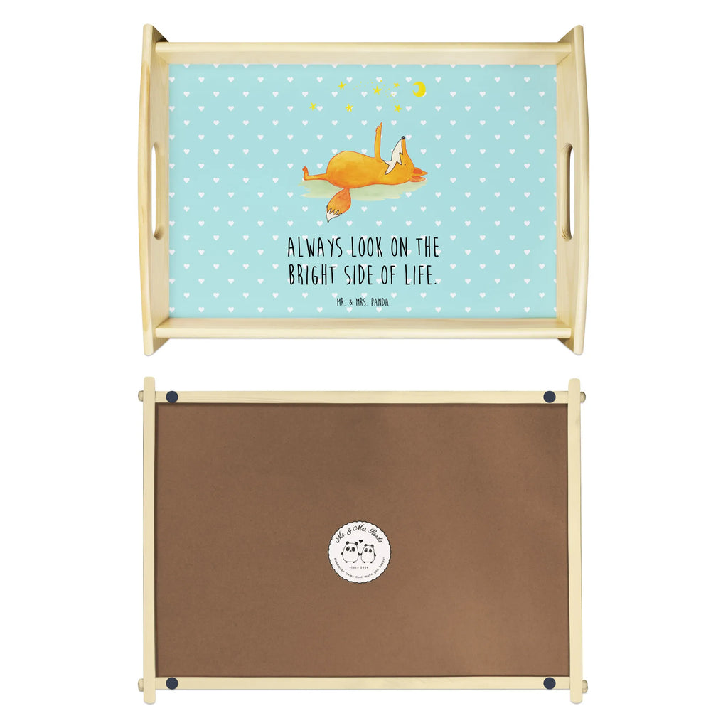 Serviertablett Fuchs Sterne Frühstückstablett, Tablett, Serviertablett, Holztablett, Dekotablett, Küchentablett, Fuchs, Spruch positiv, Always Look on the Bright Side of Life, Füchse, tröstende Worte, Romantik, Spruch schön