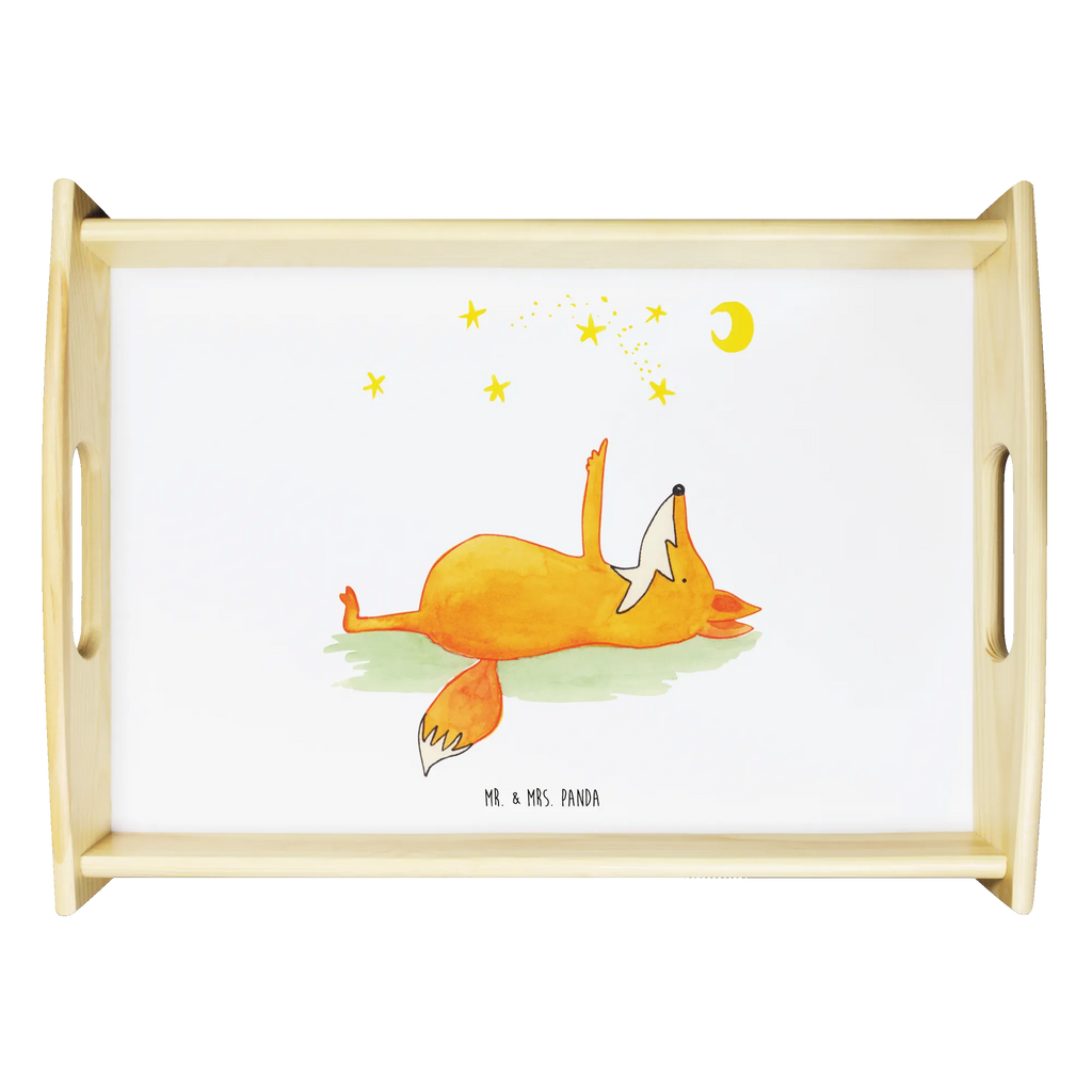 Serviertablett Fuchs Sterne Frühstückstablett, Tablett, Serviertablett, Holztablett, Dekotablett, Küchentablett, Fuchs, Spruch positiv, Always Look on the Bright Side of Life, Füchse, tröstende Worte, Romantik, Spruch schön