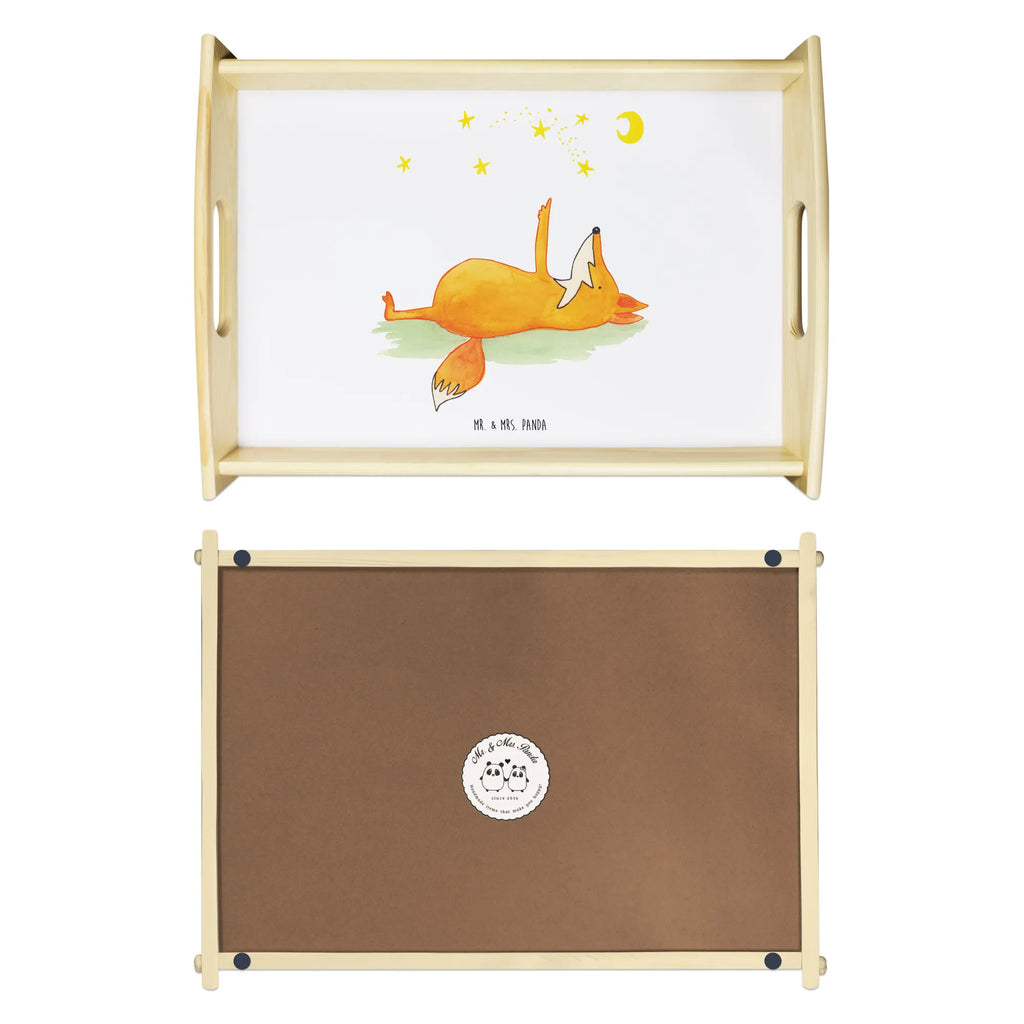 Serviertablett Fuchs Sterne Frühstückstablett, Tablett, Serviertablett, Holztablett, Dekotablett, Küchentablett, Fuchs, Spruch positiv, Always Look on the Bright Side of Life, Füchse, tröstende Worte, Romantik, Spruch schön