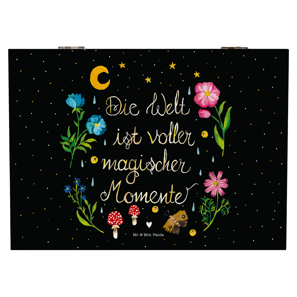 Wooden chest Magic World memory box, treasure chest, decorative box, storage box, XXL, chest, Wooden box, casket, box, Nature, joy of life, love, wisdom, night, flowers, black, saying positive, magic, Magic moments, motivation, saying beautiful