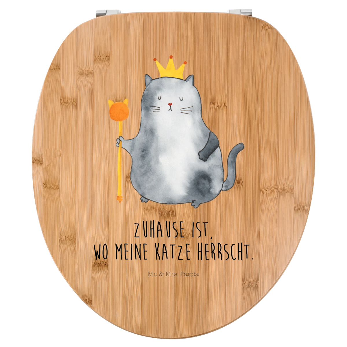Motif toilet seat Cat king meow, kitten, housecat, mama cat, love cats, cat image, cat fan, cat lover, cat fancier, cat decoration, gift for cat lover, cat owner, funny cats, cat sayings, cat motto, funny cat gifts, fan merchandise, cat stuff, animal lover, tomcat, kitty, pet, apartment, pussy, tenement, move, moving in, king, first own apartment
