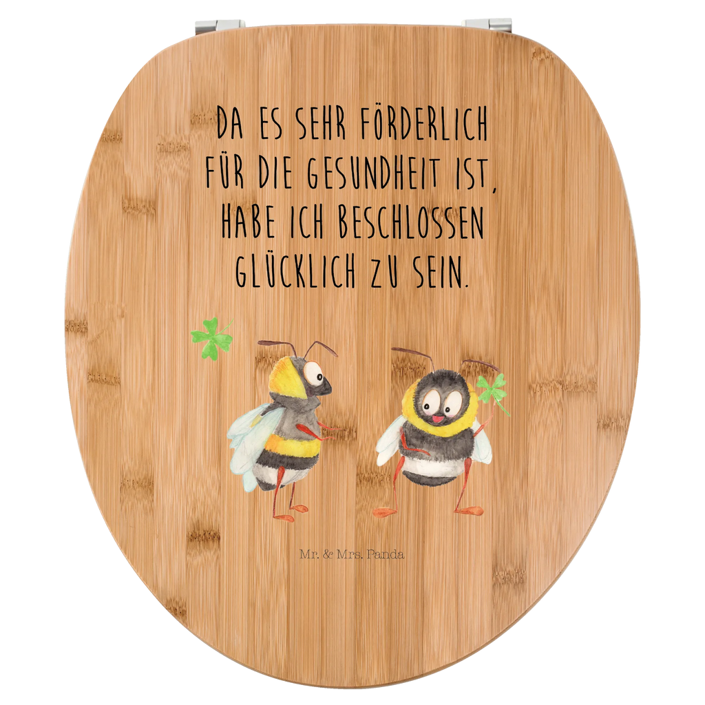 Motiv WC Sitz Hummeln Kleeblatt Toilettendeckel, Toilette, Klobrille, WC-Sitz, Klodeckel, Tiermotive, Gute Laune, lustige Sprüche, Tiere, Spruch schön, Biene, glücklich werden, Biene Deko, Spruch fröhlich, Hummel, glücklich sein, Spruch positiv