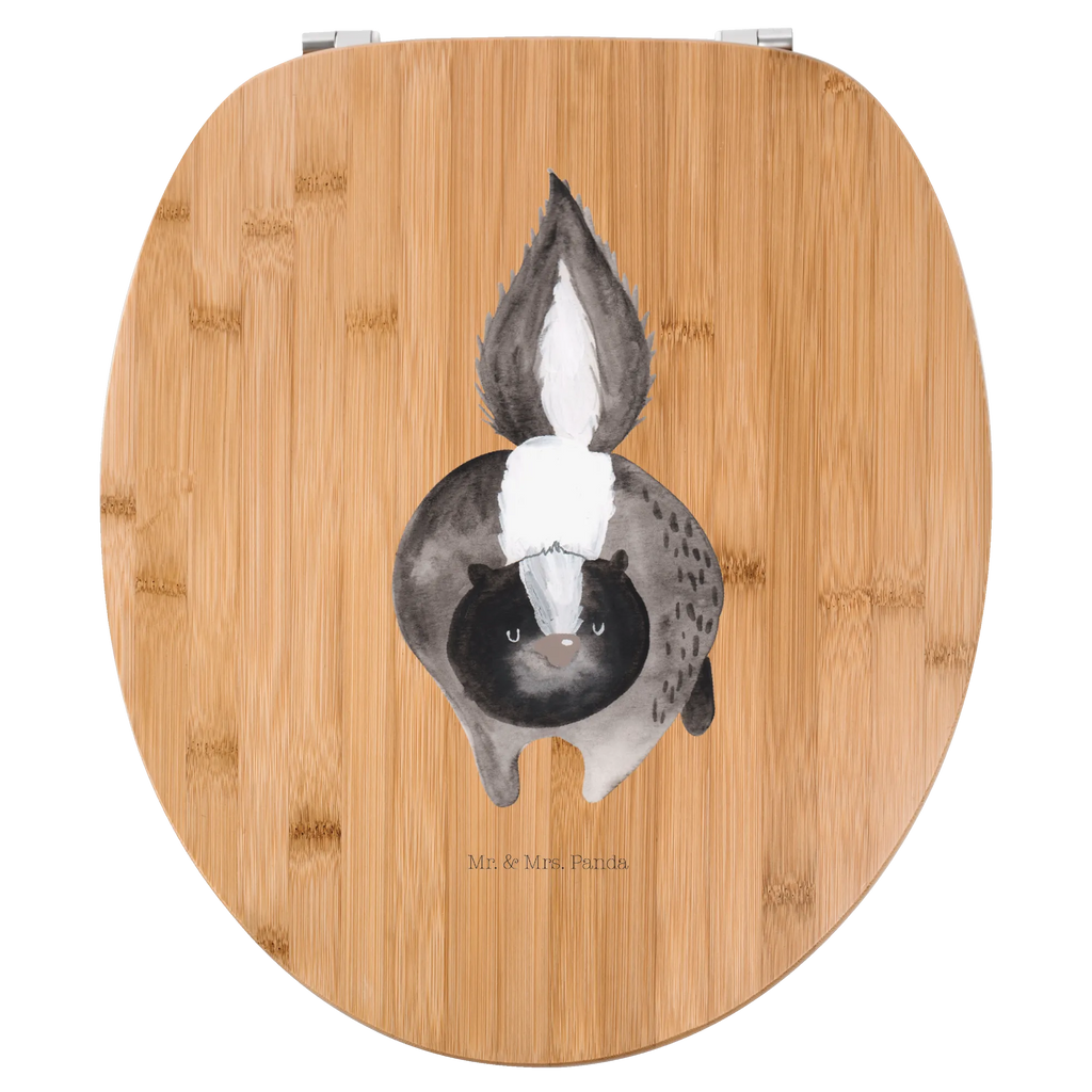 Motif toilet seat skunk attack toilet cover, wood, toilet seat, toilet, toilet lid, Skunk, wild animal, stinky, predator, skunk, angry, threatening, stinker