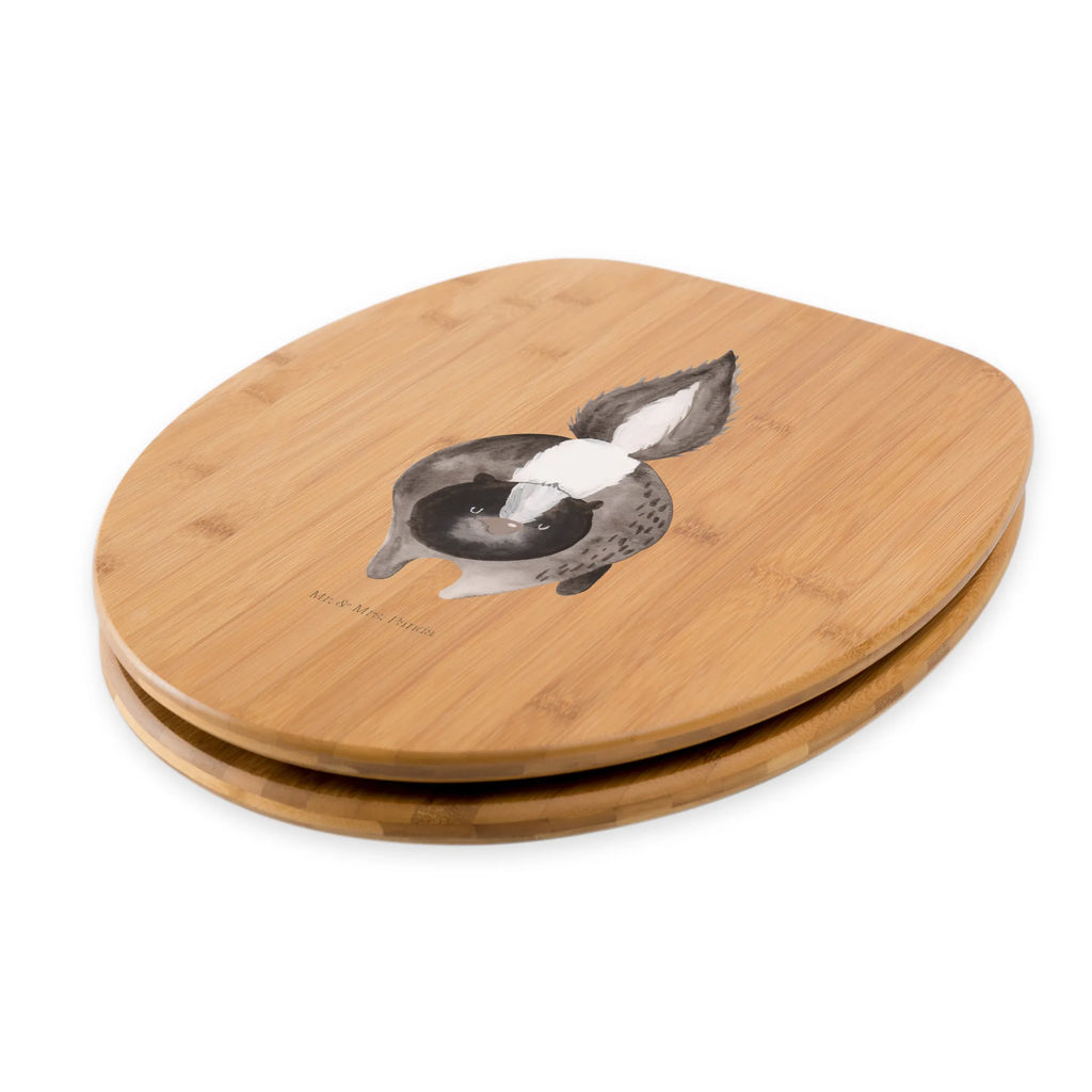 Motif toilet seat skunk attack toilet cover, wood, toilet seat, toilet, toilet lid, Skunk, wild animal, stinky, predator, skunk, angry, threatening, stinker