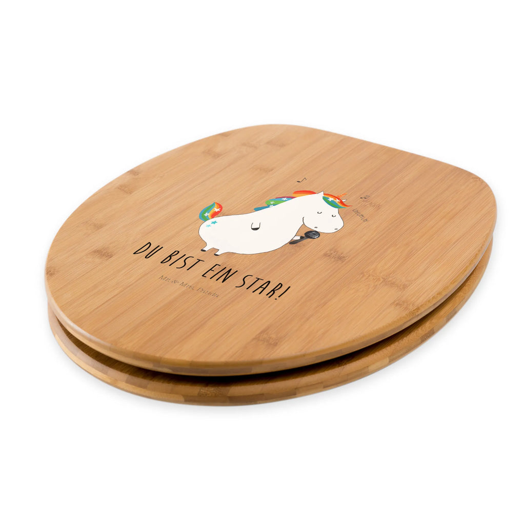 Motiv WC Sitz Einhorn Sänger Klobrille, Klodeckel, Toilette, Toilettendeckel, WC-Sitz, Einhorn, Einhörner, Einhorn Deko, Unicorn, Freundin, Sänger, Konfetti, Glitzer, Geburtstag, Feier, Party, Fest, Disco, Sängerin