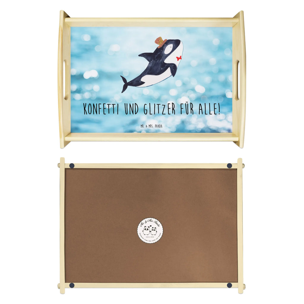 Serviertablett Orca Zylinder Serviertablett, Tablett, Frühstückstablett, Holztablett, Dekotablett, Küchentablett, Meerestiere, Meer, Urlaub, Fest, Glitter, Konfetti, Fete, Narwal, Glitzer, Geburtstag, Orca, Glückwunsch, Feier