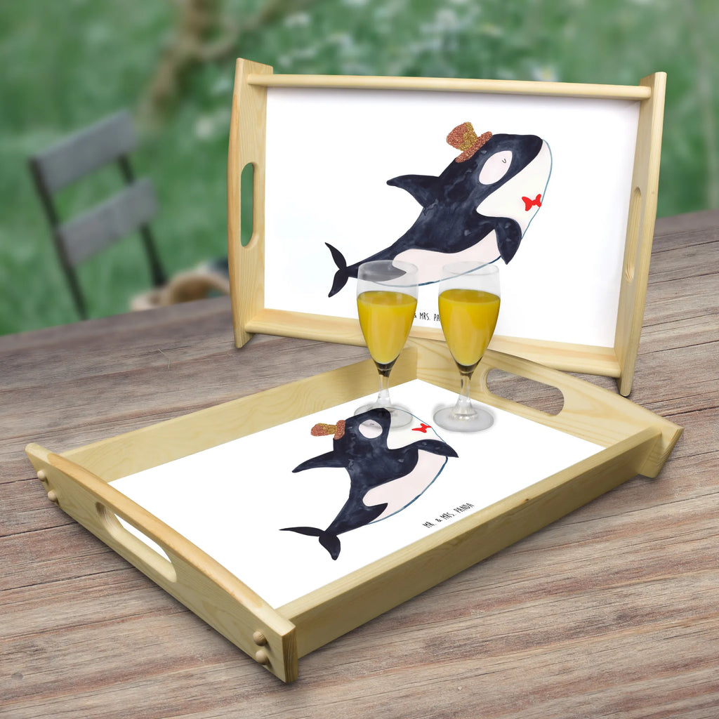 Serviertablett Orca Zylinder Serviertablett, Tablett, Frühstückstablett, Holztablett, Dekotablett, Küchentablett, Meerestiere, Meer, Urlaub, Fest, Glitter, Konfetti, Fete, Narwal, Glitzer, Geburtstag, Orca, Glückwunsch, Feier
