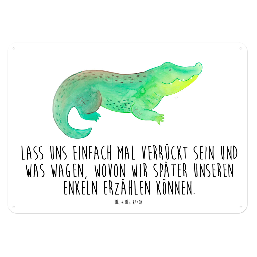 Blechschild Krokodil Dekoschild Metall, Blechschild Küche, Blechschild Zum Aufhängen, Wandschild Metall, Türschild Metall, Blechschild, Blechschild Für Männer, Blechschild Groß, Blechschild Für Frauen, Blechschild Büro, Meer, Meerestiere, Urlaub, Freundin, Krokodil, Spontan sein, Verrückt sein, Lieblingsmensch, Reiselust, Beste Freundin, Abenteuerlust, Krokodile