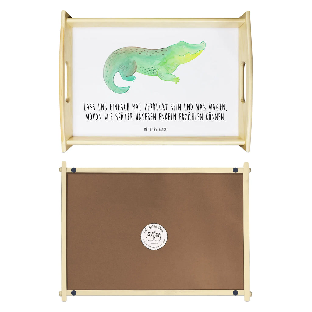 Serviertablett Krokodil Holztablett, Küchentablett, Dekotablett, Frühstückstablett, Tablett, Serviertablett, Meerestiere, Meer, Urlaub, Freundin, spontan sein, Abenteuerlust, Krokodile, Reiselust, beste Freundin, Lieblingsmensch, verrückt sein, Krokodil