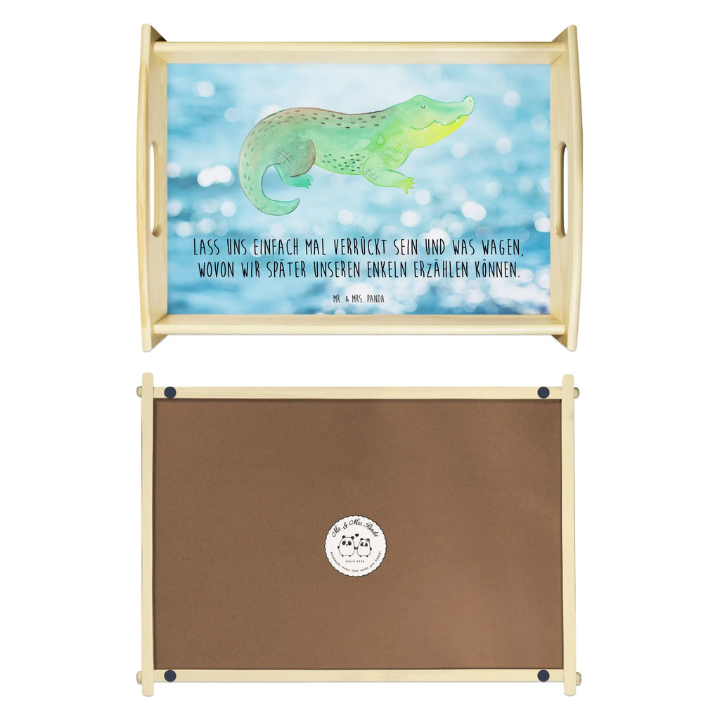 Serviertablett Krokodil Holztablett, Küchentablett, Dekotablett, Frühstückstablett, Tablett, Serviertablett, Meerestiere, Meer, Urlaub, Freundin, spontan sein, Abenteuerlust, Krokodile, Reiselust, beste Freundin, Lieblingsmensch, verrückt sein, Krokodil