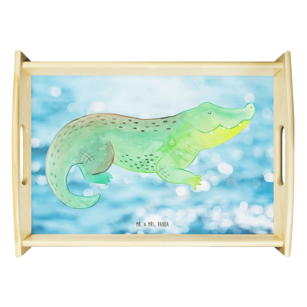 Serviertablett Krokodil Holztablett, Küchentablett, Dekotablett, Frühstückstablett, Tablett, Serviertablett, Meerestiere, Meer, Urlaub, Freundin, spontan sein, Abenteuerlust, Krokodile, Reiselust, beste Freundin, Lieblingsmensch, verrückt sein, Krokodil