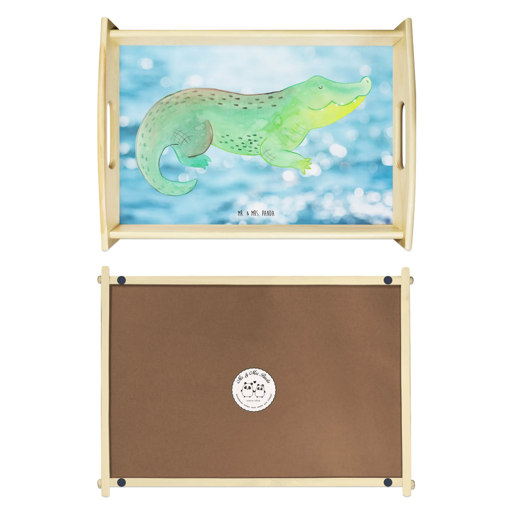 Serviertablett Krokodil Holztablett, Küchentablett, Dekotablett, Frühstückstablett, Tablett, Serviertablett, Meerestiere, Meer, Urlaub, Freundin, spontan sein, Abenteuerlust, Krokodile, Reiselust, beste Freundin, Lieblingsmensch, verrückt sein, Krokodil