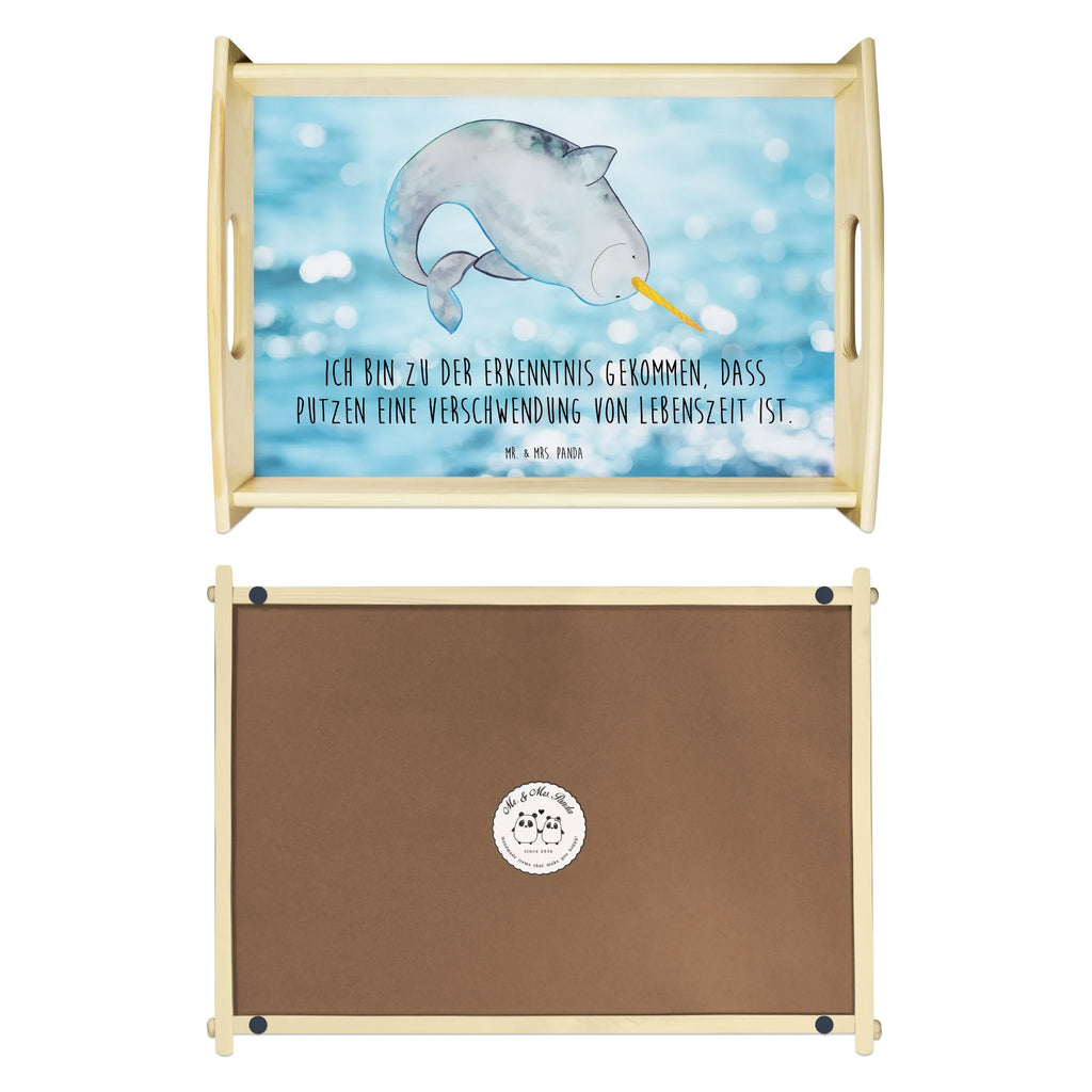 Serving tray Narwhal Frühstückstablett, Küchentablett, Dekotablett, Tablett, Holztablett, Serviertablett, Meerestiere, Meer, Urlaub, Junggesellin, aufräumen, Putzen, Kinderzimmer, Wal, Hausfrau, Narwal