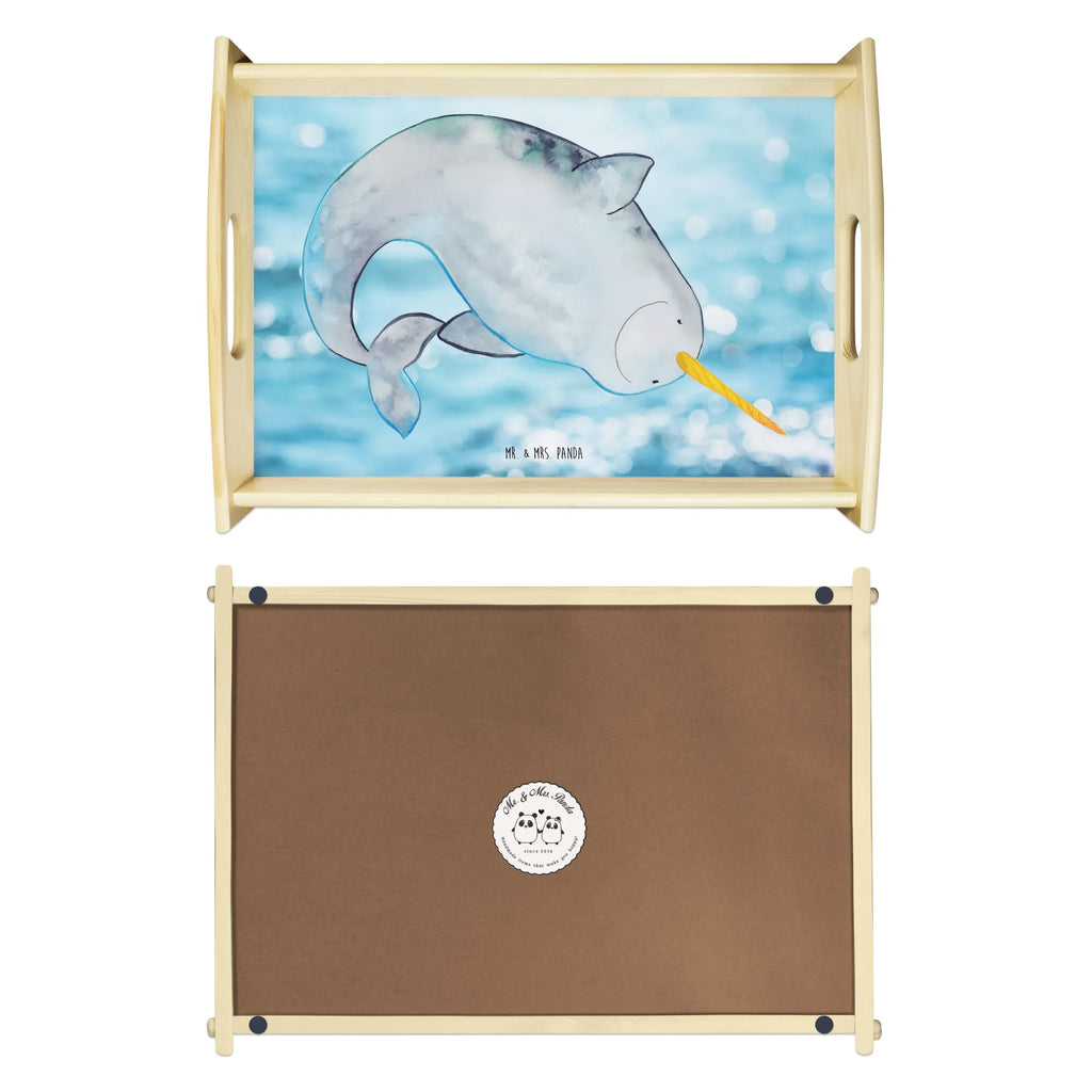 Serving tray Narwhal Frühstückstablett, Küchentablett, Dekotablett, Tablett, Holztablett, Serviertablett, Meerestiere, Meer, Urlaub, Junggesellin, aufräumen, Putzen, Kinderzimmer, Wal, Hausfrau, Narwal
