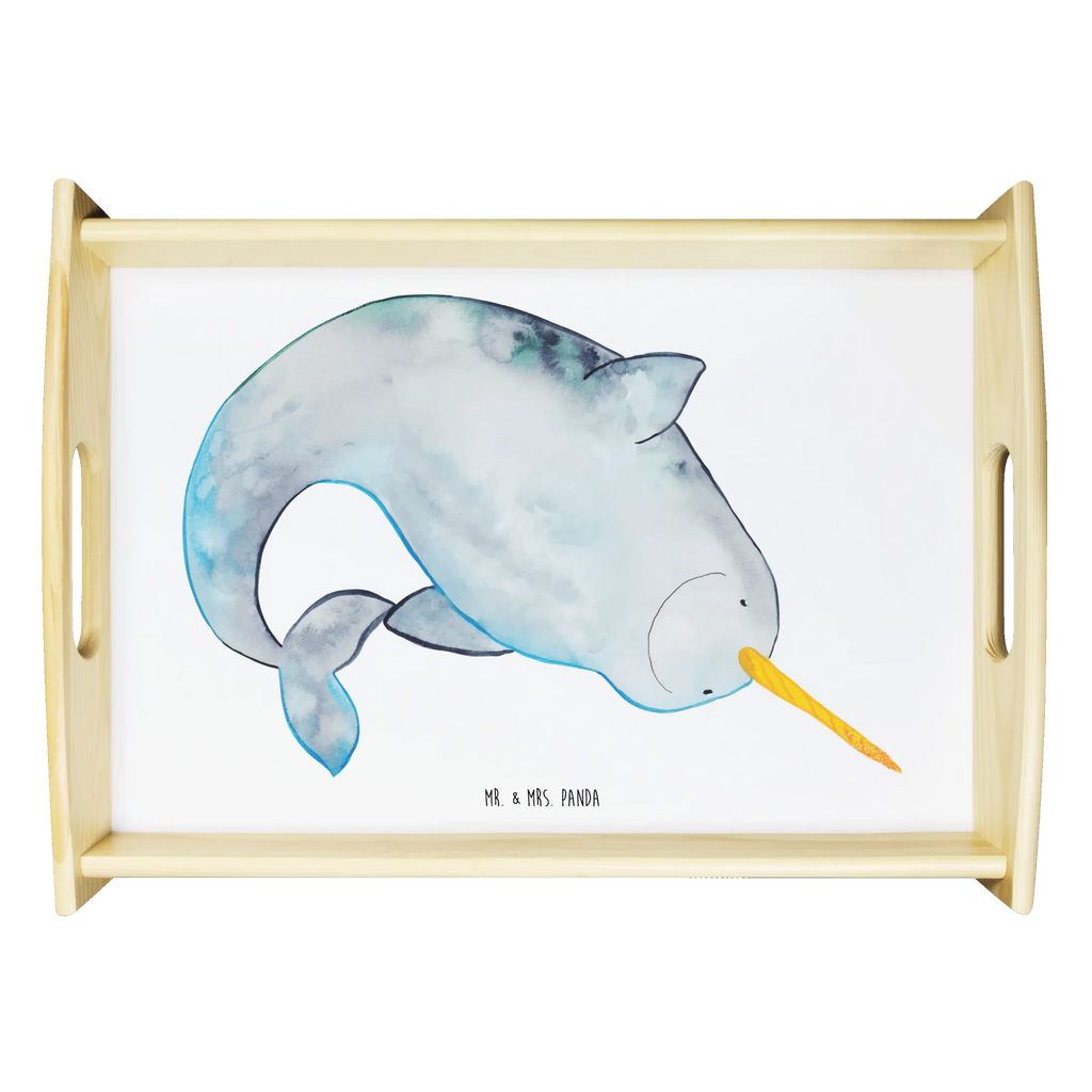 Serving tray Narwhal Frühstückstablett, Küchentablett, Dekotablett, Tablett, Holztablett, Serviertablett, Meerestiere, Meer, Urlaub, Junggesellin, aufräumen, Putzen, Kinderzimmer, Wal, Hausfrau, Narwal