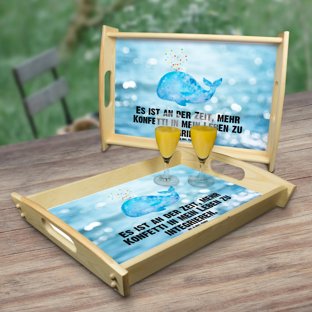Serviertablett Wal Konfetti Holztablett, Dekotablett, Küchentablett, Serviertablett, Tablett, Frühstückstablett, Meerestiere, Meer, Urlaub, Neuanfang, Motivation, Trennung, Wal, Konfetti, Abnehmen, Neustart, Diät, Lebensabschnitt, Wale, Geburtstag