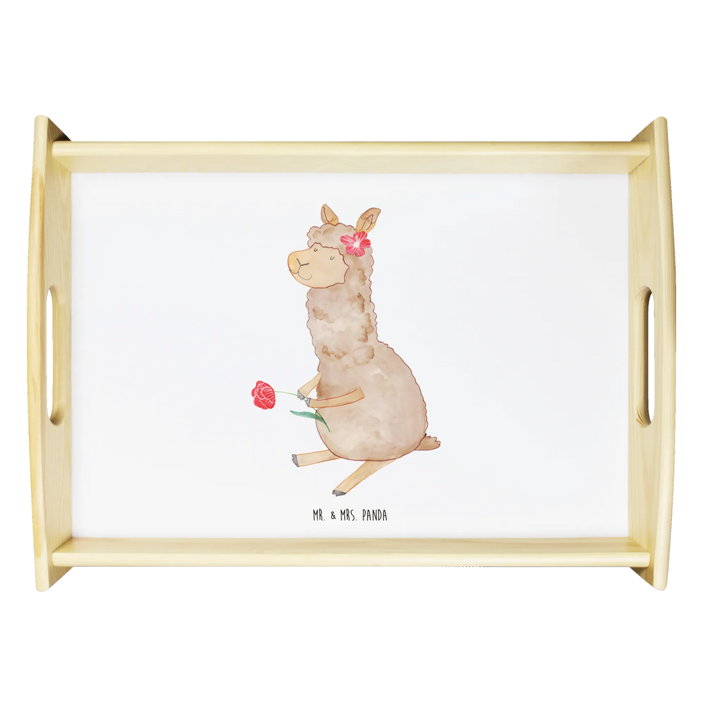 Serviertablett Alpaka Blume Holztablett, Küchentablett, Serviertablett, Tablett, Dekotablett, Frühstückstablett, Alpaka, Lama, Alpaka Spruch, Alpaka Dekor, Alpaka Zitat, Alpaka Geschenk, Alpaka Witz, Blume, Lamas, Alpaka Dekoration, Motiv Alpaka