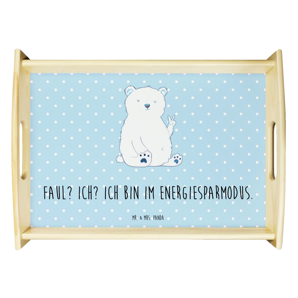 Serviertablett Eisbär Faul Dekotablett, Tablett, Serviertablett, Holztablett, Küchentablett, Frühstückstablett, Bär, Teddy, Teddybär, Arbeit, Nordpol, Entspannen, Eisbär, Faul, Arbeitsplatz, Büro, Relaxen, Bürojob, Homeoffice