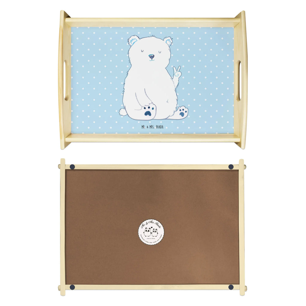 Serviertablett Eisbär Faul Dekotablett, Tablett, Serviertablett, Holztablett, Küchentablett, Frühstückstablett, Bär, Teddy, Teddybär, Arbeit, Nordpol, Entspannen, Eisbär, Faul, Arbeitsplatz, Büro, Relaxen, Bürojob, Homeoffice