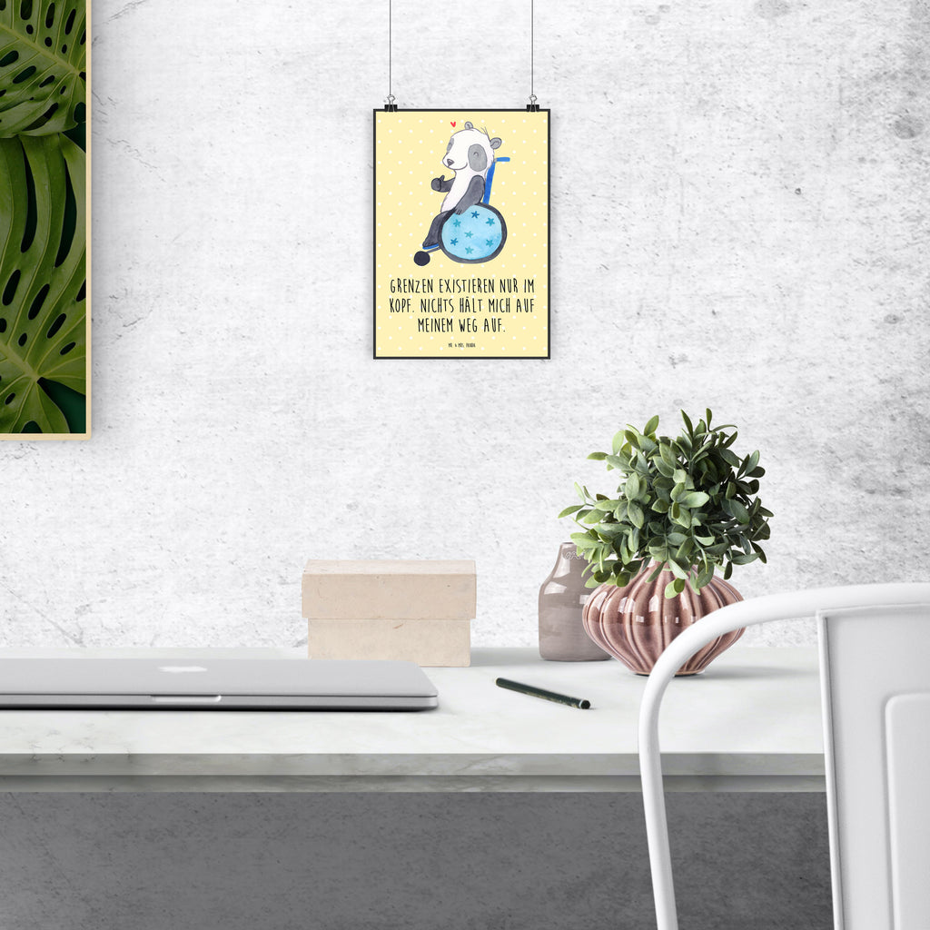Poster Panda Rollstuhl Poster, Wandposter, Bild, Wanddeko, Küchenposter, Kinderposter, Wanddeko Bild, Raumdekoration, Wanddekoration, Handgemaltes Poster, Mr. & Mrs. Panda Poster, Designposter, Kunstdruck, Posterdruck, Panda, Rollstuhl