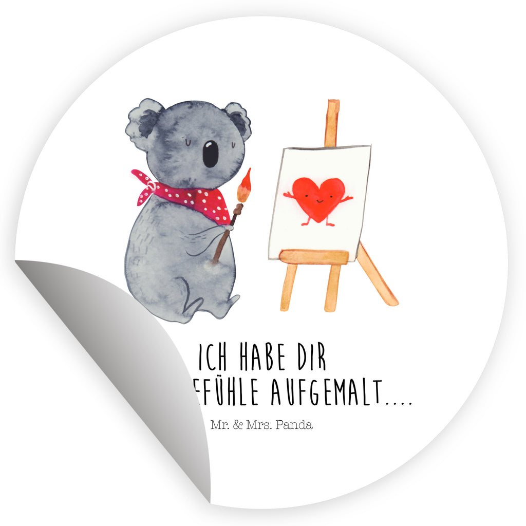 Rund Aufkleber Koala Künstler Sticker, Aufkleber, Etikett, Kinder, rund, Koala, Koalabär, Liebe, Liebensbeweis, Liebesgeschenk, Gefühle, Künstler, zeichnen
