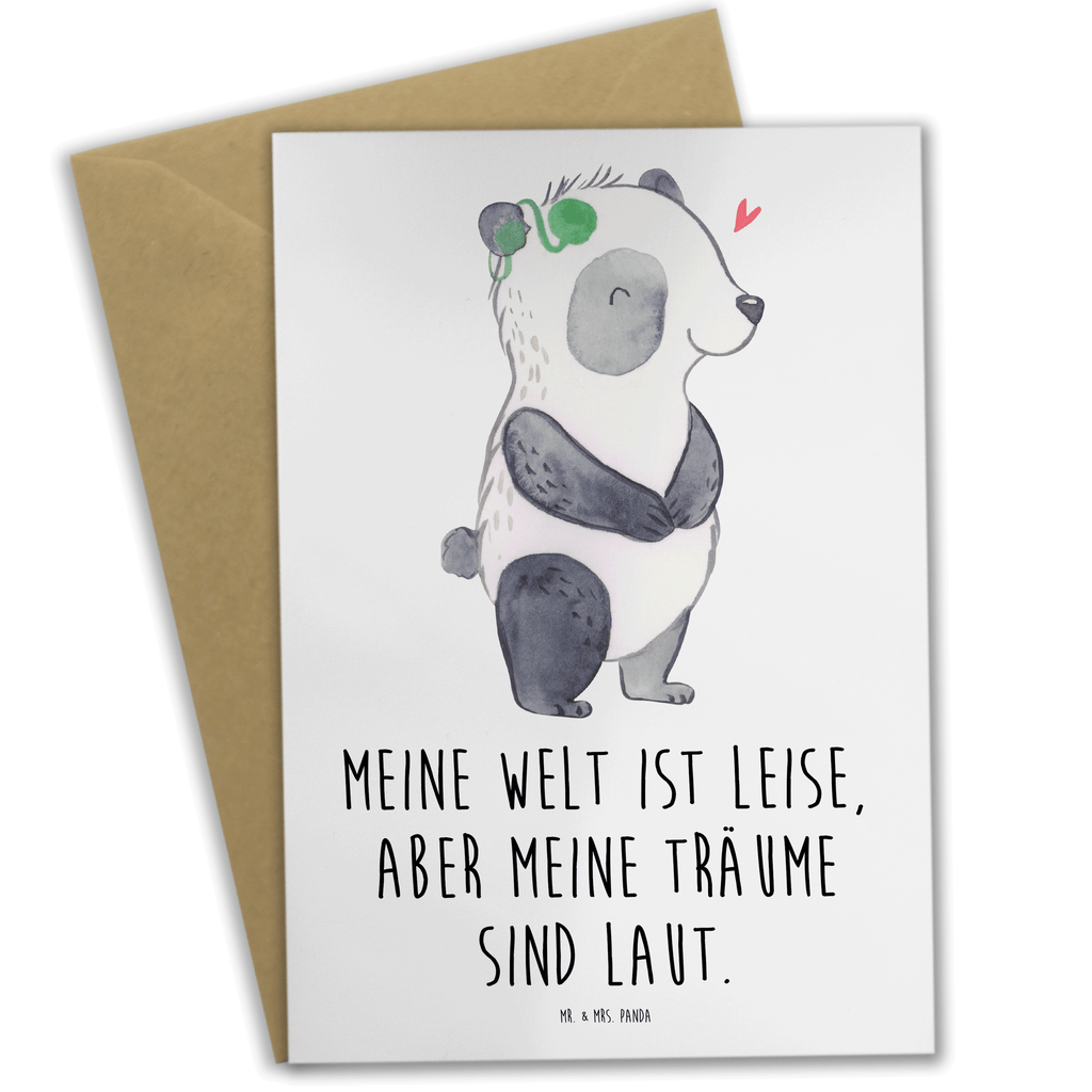 Grußkarte Panda Gehörlos Grußkarte, Klappkarte, Einladungskarte, Glückwunschkarte, Hochzeitskarte, Geburtstagskarte, Karte, Panda, gehörlos, Cochlea Implantat, ertaubt