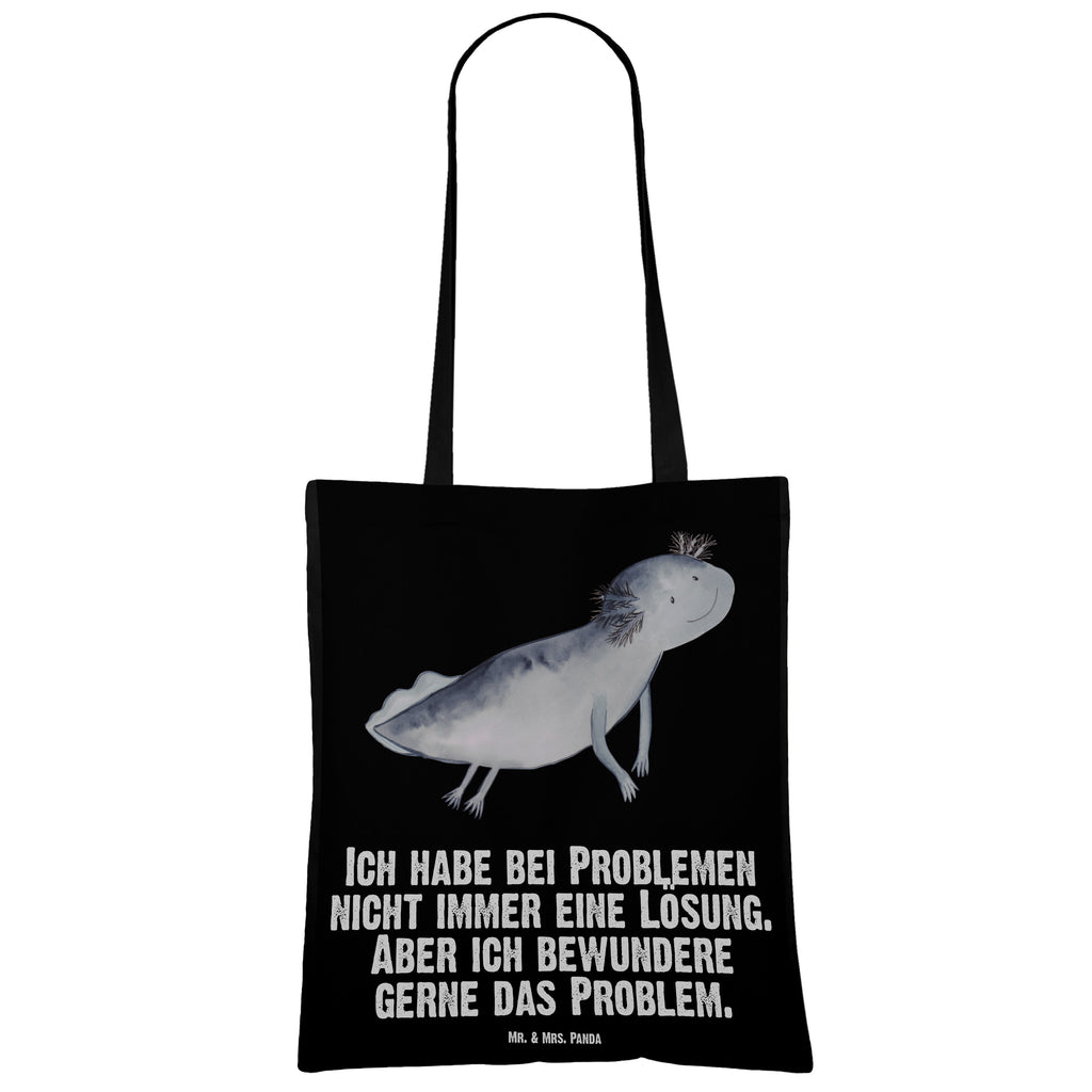 Tragetasche Axolotl schwimmt Beuteltasche, Beutel, Einkaufstasche, Jutebeutel, Stoffbeutel, Axolotl, Molch, Axolot, Schwanzlurch, Lurch, Lurche, Problem, Probleme, Lösungen, Motivation