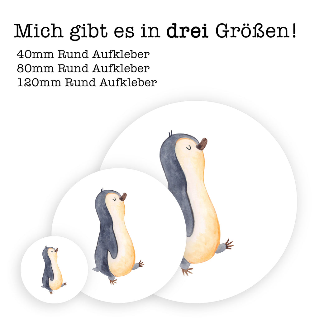 Rund Aufkleber Pinguin marschierend Sticker, Aufkleber, Etikett, Pinguin, Pinguine, Frühaufsteher, Langschläfer, Bruder, Schwester, Familie