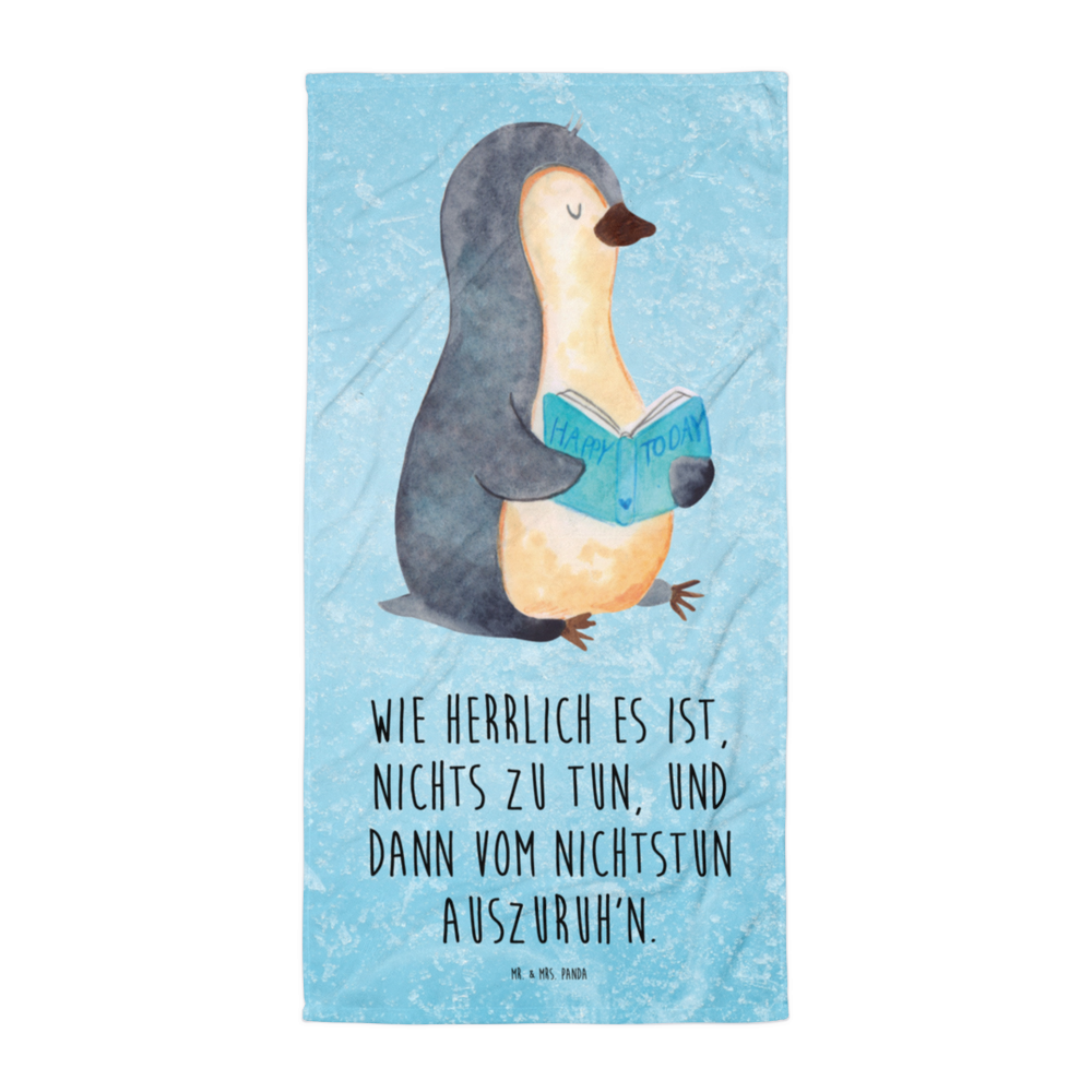 XL Badehandtuch Pinguin Buch Handtuch, Badetuch, Duschtuch, Strandtuch, Saunatuch, Pinguin, Pinguine, Buch, Lesen, Bücherwurm, Nichtstun, Faulenzen, Ferien, Urlaub, Freizeit