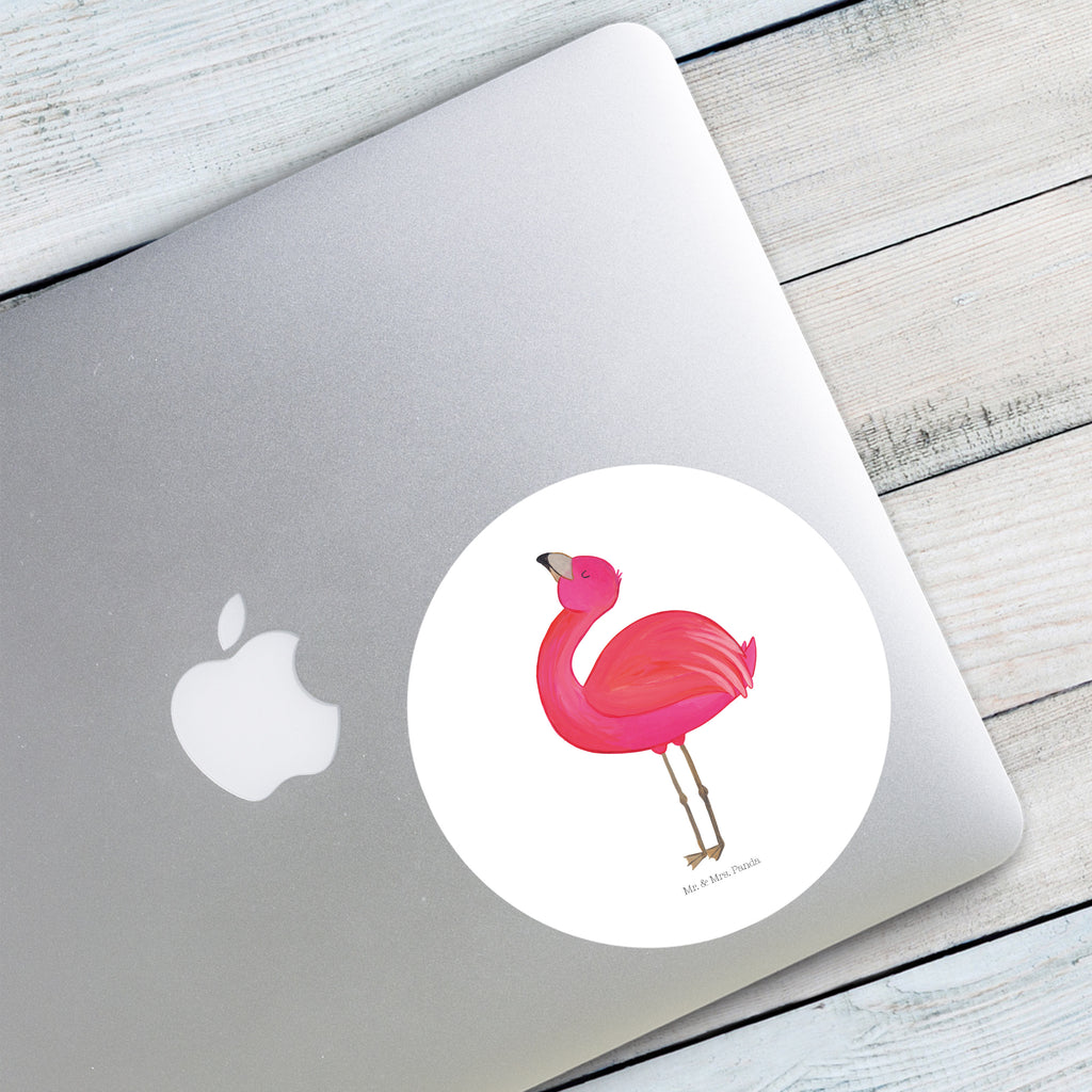 Rund Aufkleber Flamingo stolz Sticker, Aufkleber, Etikett, Flamingo, stolz, Freude, Selbstliebe, Selbstakzeptanz, Freundin, beste Freundin, Tochter, Mama, Schwester