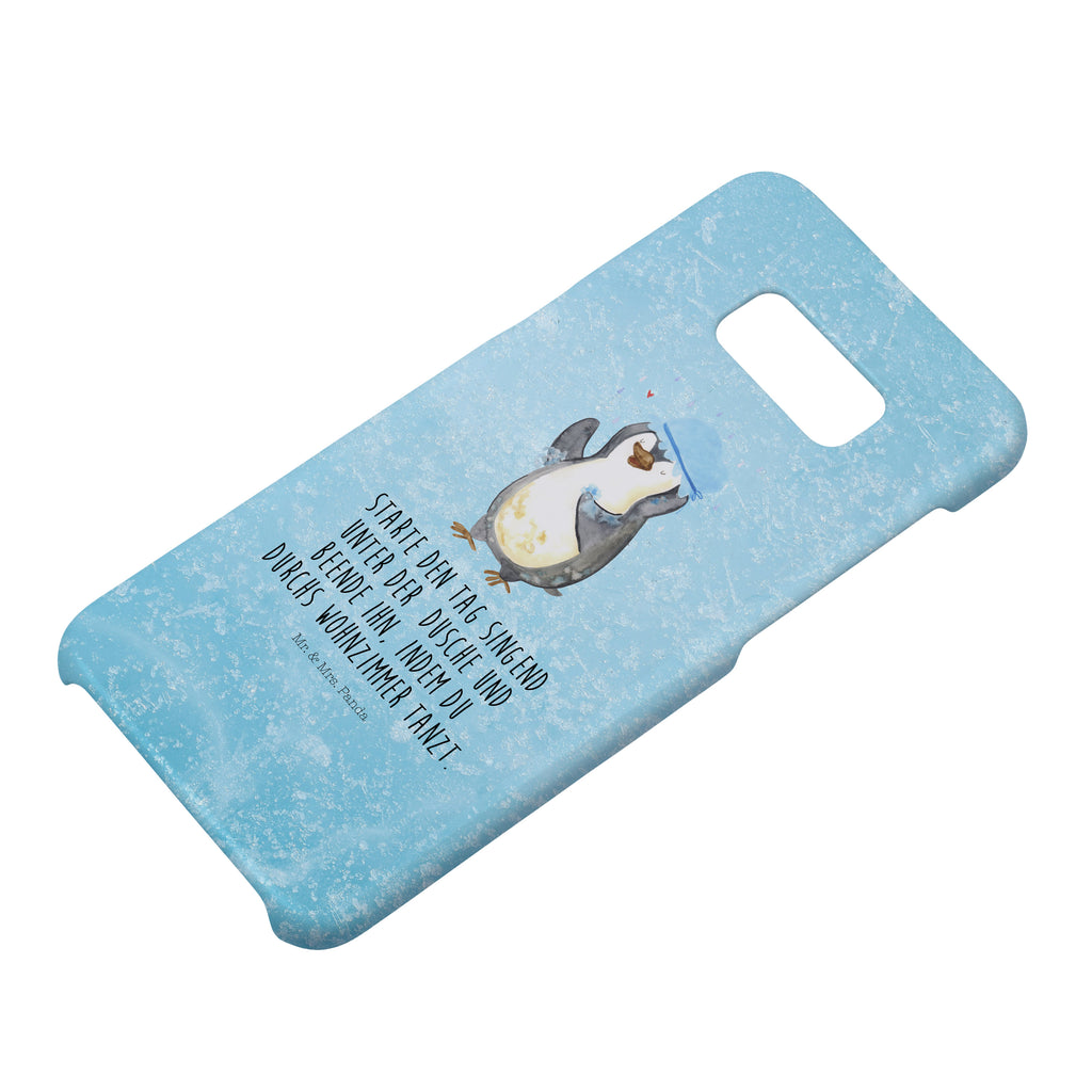 Handyhülle Pinguin Duschen Samsung Galaxy S9, Handyhülle, Smartphone Hülle, Handy Case, Handycover, Hülle, Pinguin, Pinguine, Dusche, duschen, Lebensmotto, Motivation, Neustart, Neuanfang, glücklich sein