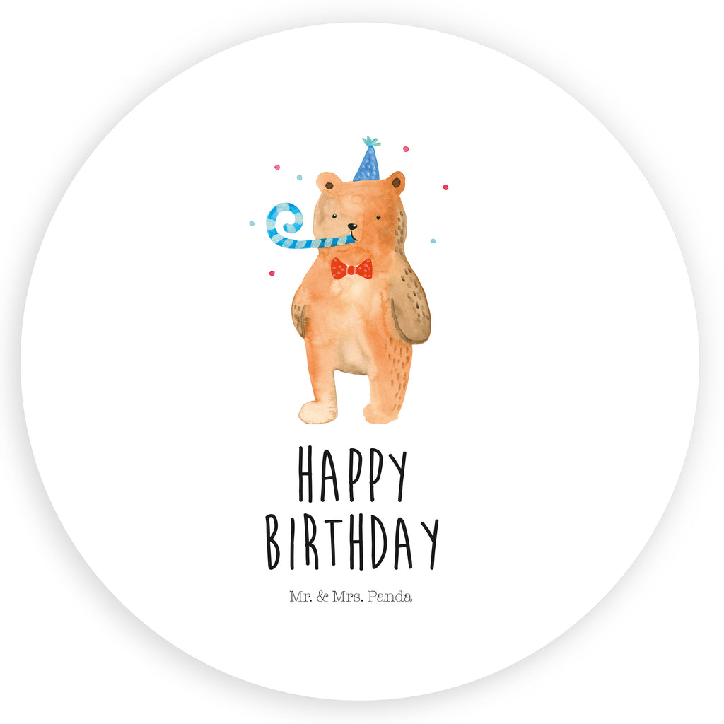 Rund Aufkleber Birthday Bär Sticker, Aufkleber, Etikett, Bär, Teddy, Teddybär, Happy Birthday, Alles Gute, Glückwunsch, Geburtstag