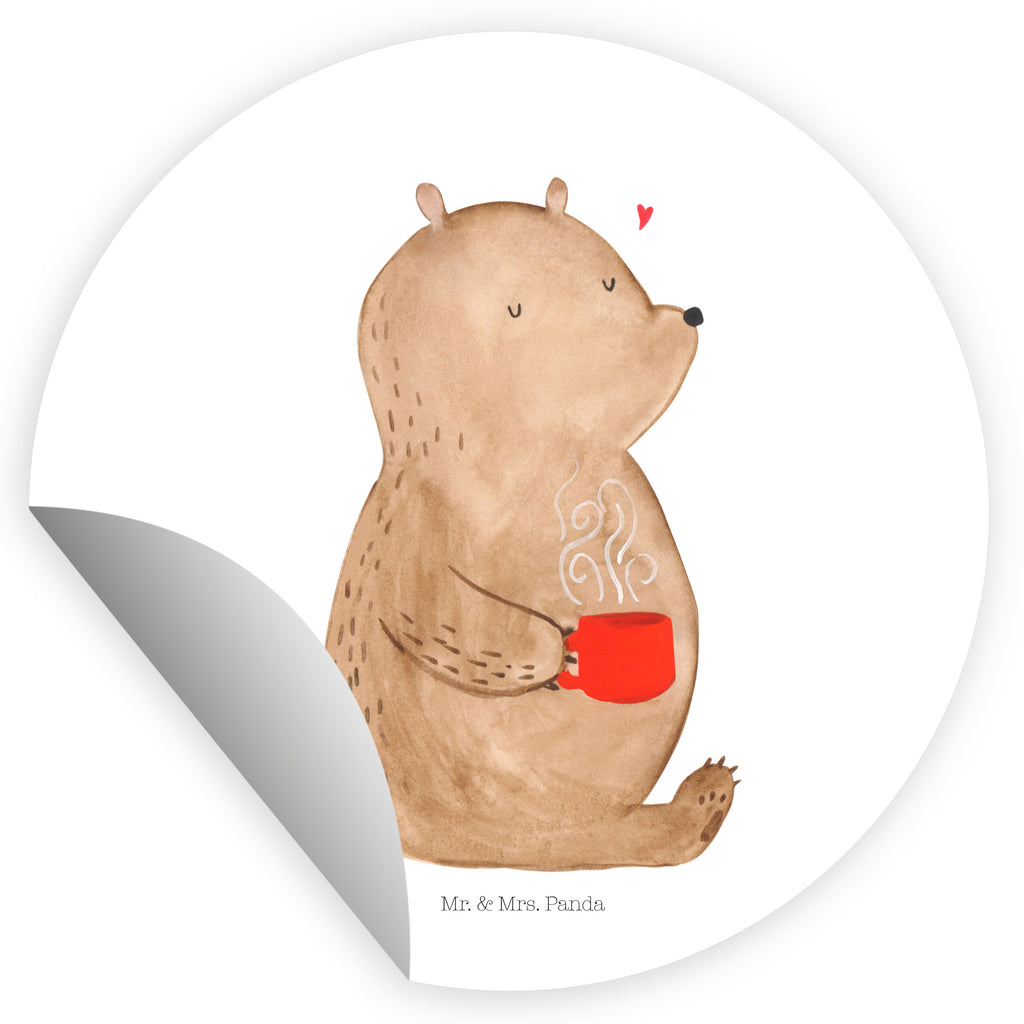 Rund Aufkleber Bär Kaffee Sticker, Aufkleber, Etikett, Bär, Teddy, Teddybär, Kaffee, Coffee, Bären, guten Morgen, Morgenroutine, Welt erobern, Welt retten, Motivation