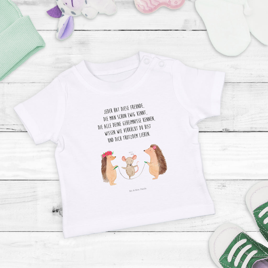 Organic Baby Shirt Igel Seilhüpfen Baby T-Shirt, Jungen Baby T-Shirt, Mädchen Baby T-Shirt, Shirt, Tiermotive, Gute Laune, lustige Sprüche, Tiere, Igel, Maus, Seilspringen, Seilhüpfen, Kinder, Kindergarten