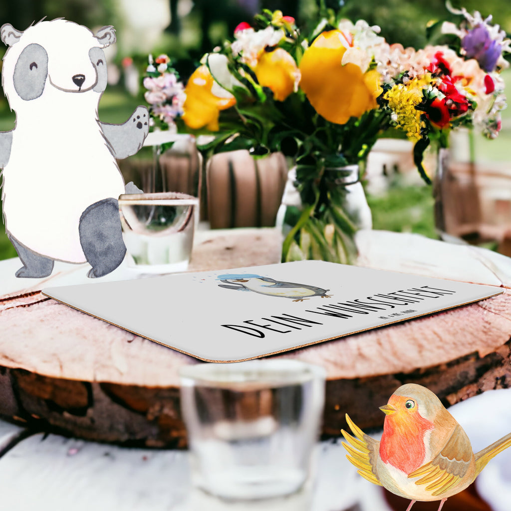 Personalisiertes Tischset Pinguin duscht Personalisiertes Tischet, Personalisierter Tischuntersetzer, Personalisiertes Platzset, Pinguin, Pinguine, Dusche, duschen, Lebensmotto, Motivation, Neustart, Neuanfang, glücklich sein