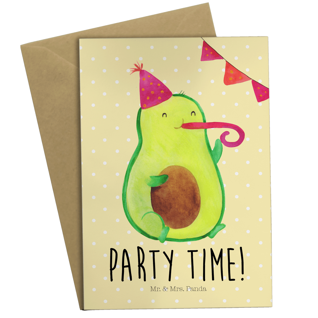 Grußkarte Avocado Party Time Grußkarte, Klappkarte, Einladungskarte, Glückwunschkarte, Hochzeitskarte, Geburtstagskarte, Karte, Avocado, Veggie, Vegan, Gesund
